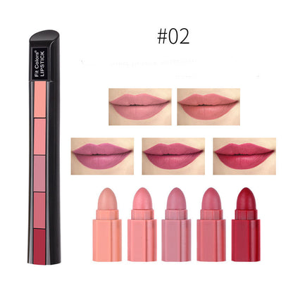 Matte 5-color Lipstick Set Velvet Lip Stick