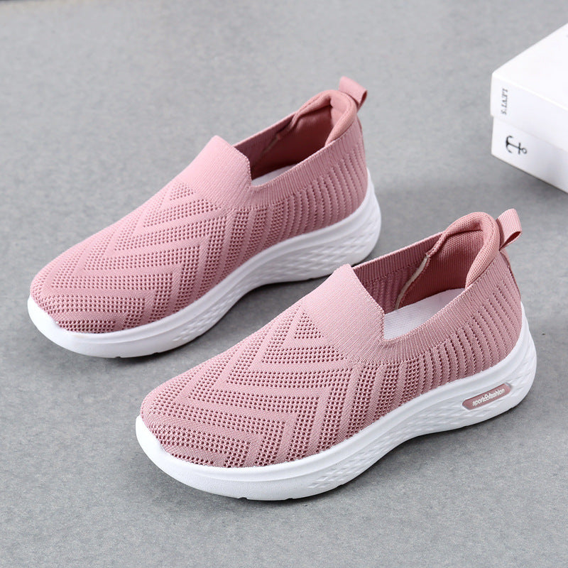 Casual Mesh Shoes Sock Slip On Flat Shoes For Women Sneakers Casual Soft Sole Walking Sports Shoe