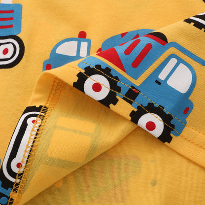 Boys' Creative Cartoon Print Short Sleeves