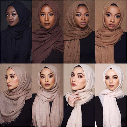 Islamic Hijab Cotton Wholesale | Crinkled Muslim Scarf Lot | Muslim